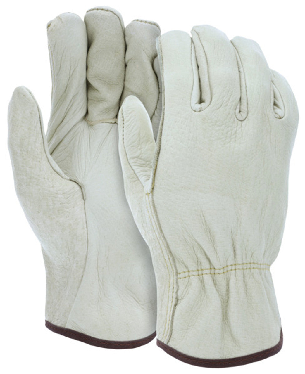 MCR Leather Drivers Work Gloves - Select B Grade Unlined Grain Pigskin - Straight Thumb - Box of 12