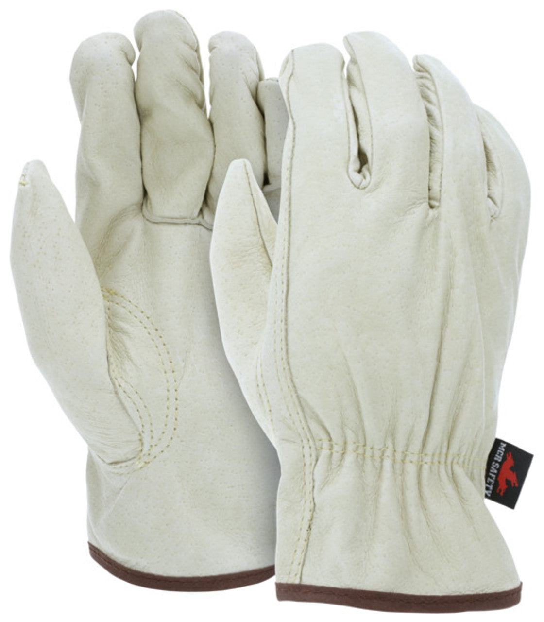 MCR Leather Drivers Work Gloves - Premium A Grade Unlined Grain Pigskin - Keystone Thumb - Box of 12
