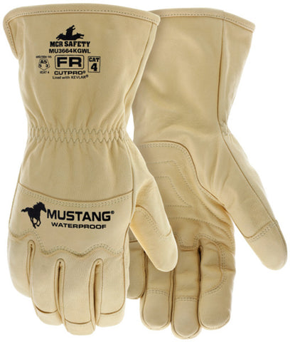 MCR Mustang® HiDex Leather Utility Gloves - 4 Inch Gauntlet Cuff - Kevlar® Aramid Lined & Sewn - Box of 12