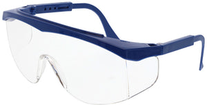 MCR SS1 Series Safety Glasses - Clear Lens - Blue Frame - Duramass Hard Coating - Box of 12 - Part# SS120