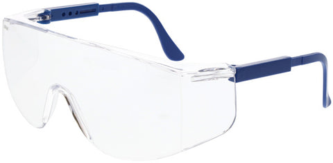 MCR TC1 Series Safety Glasses - Clear Lens - Blue Temples - Box of 12 - Part# TC120