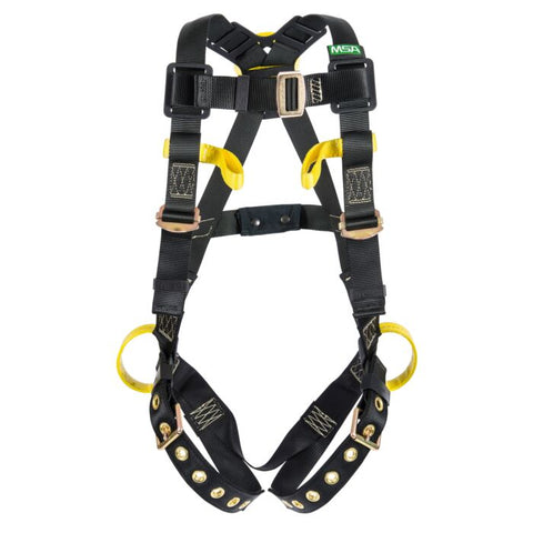 MSA Workman® Arc Flash Vest-Style Harness, Back and Side Web Loop, Tongue Buckle Leg Straps, Belay Loops