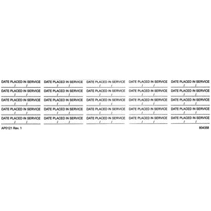 MSA In Service Helmet Labels - Sheet of 25 Part# 804358