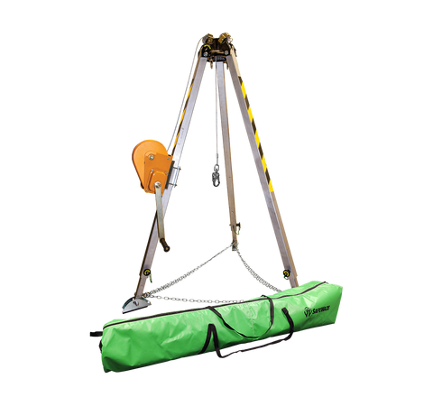 7' Adjustable Tripod Kit w/ 65' Material Winch and Storage Bag