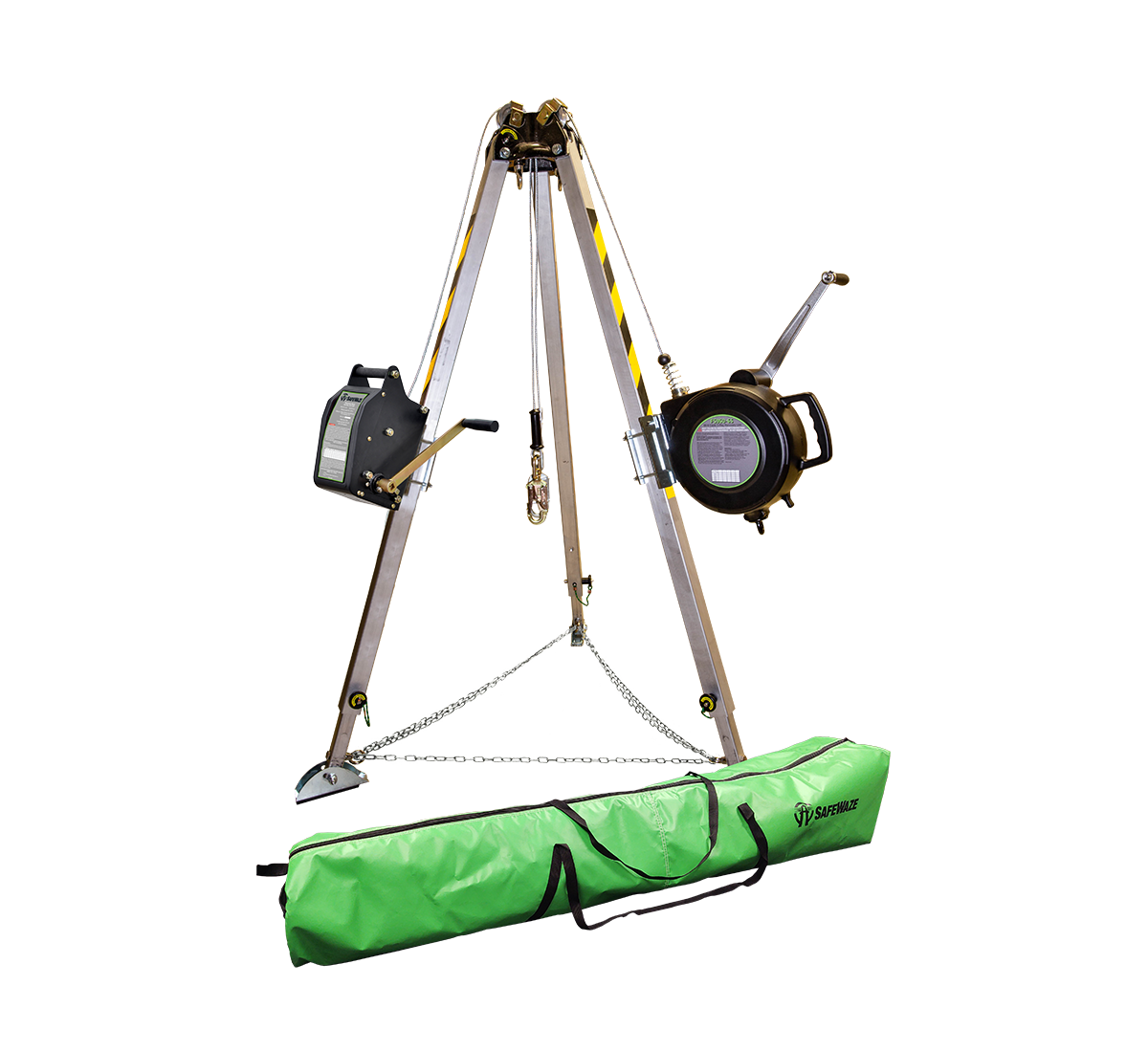 7' Adjustable Tripod Kit w/ 65' 3-Way SRL, 65' Personnel Winch and Storage Bag