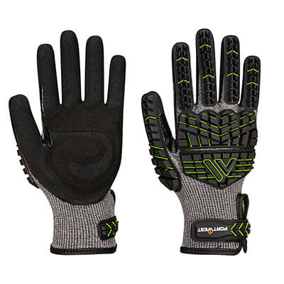 VHR15 Nitrile Foam Impact Glove Black/Green (IN STOCK)
